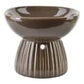 Stilfuld brun keramisk aromalampe, måler 12 x 8,5 x 10 cm