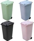 4-pack minipapperskorg för kontorsmaterial med hjul