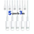 5-pakning - Ladekabel Lightning kompatibel med iPhone 5-pakning. 3 meter 5-pack. 3 meter