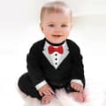 Spädbarn Pojkar Barn Formell Kostym Smoking Romper Fest Bröllop Jumpsuit Red Black 6-12 Months