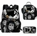 Michael Jackson Skolryggsäck Bokväska Isolerad Lunchväska Pennfodral Set Present, Stil 4 Style 4