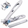 Nagelklippare för tjocka naglar, bred käftlängd, extra stor nagel, silver