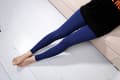 Dam enfärgade högmidjade stretchiga leggings mörkblå 4XL Deep Blue 4XL