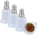 4x E14 till E27 Lampsockeladapter i VIT, för glödlampor, LED, halogen och energisparlampor