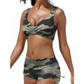 Bikiniset för kvinnor Badkläder-YUHAO, Kamouflage, Storlek M Camouflage M