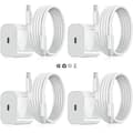 Snabbladdare med 2m USB-C-kabel 20W Vit Kompatibel med iPhone 4-pack 4-pack USB-C 4-Pack USB-C
