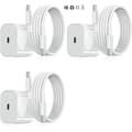 Rask adapter med 2m USB-C-kabel 20W Hvit Kompatibel med iPhone 3-pakning 3-pakning USB-C 3-Pack USB-C