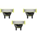 OneBlade Pro Ersättningsblad 3-pack Kompatibel med Philips OneBlade 360 Graders Roterande Trimning