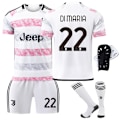 Miniatyrbillede 1 af 5: 23-24 Juventus udebanetrøje voksen børne kortærmet fodbolduniform - sæt - Nr. 22 Di Maria træningsdragt - Nr. 22 + sokker + benskinner 22(120-130cm)