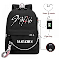 Miniatyrbild 1 av 5: Stray Kids USB Ryggsäck Koreansk Stil Felix Bokväska Tillbaka Till Skolan Pojkar Flickor Fans Presentväska Mochila 4