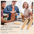 Miniatyrbillede 5 af 5: 20 stk. rustfri stål flaskeåbner bartender træ ølåbner cider vinåbner flaskeåbner med Wood Color  Silver