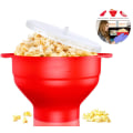 Miniatyrbilde 2 av 5: Popcorn Popper, Mikrobølgeovn Sikker, Silikon Popcorn Maker Og Oppvaskmaskin Sikker, Popcorn Bolle Og Håndtak For Hjemmet