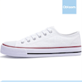 Miniatyrbillede 2 af 5: Dame Canvas Mode Sneakers Søde Lave Sko Komfortable Canvas Gåsko Til Damer white EU41