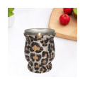 Miniatyrbild 3 av 3: 300 ml glänsande bekväm strass vattenflaska 304 rostfritt stål Fantastiskt mode strass vattenkanna för utomhus-leopard gyllene