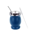 Miniatyrbild 1 av 2: 1 set 8 oz/230 ml Dekorativ Mate Cup Enkel rengöring i rostfritt stål Bärbar lätt teflaskkopp för hemblått