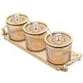 Pikkukuva 3 / 4: Maustelaatikko Säiliö Mausteiden Säilytyslaatikko Mausteteline Suolalaatikko 1 Set Light Brown 32.00X9.60X3.50CM
