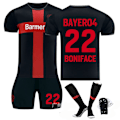 Miniatyrbild 3 av 5: 2425 Leverkusen hemmatröja nr 34 Xhaka 10 Wirtz fotbollströja - kostym - träningsdräkt - nr 21 + strumpor + benskydd 24(130-140cm)