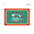 Miniatyrbild 1 av 2: 4st rektangulär skåldyna Hopfällbar tecknad PVC- printed julunderlägg för middag-8 unikt värde