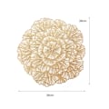 Miniatyrbild 4 av 5: Blomform ihålig bordsunderlägg PVC Återanvändbar Praktisk kopp bordsmatta för middagar-Gyllene - Gyllene