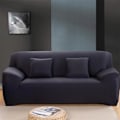 Miniatyrbillede 1 af 4: Ensfarvet strækbart sofa- og lænestolsbeskyttelsesbetræk til stue (145-185cm) 1 stk. Sort