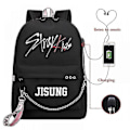 Pikkukuva 1 / 5: Stray Kids USB-reppu, korealainen tyyli, Felix-kirjalaukku, takaisin kouluun, pojat, tytöt, fanilahjakassi, Mochila 19