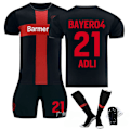 Miniatyrbild 1 av 5: 2425 Leverkusen hemmatröja nr 34 Xhaka 10 Wirtz fotbollströja - kostym - träningsdräkt - nr 21 + strumpor + benskydd 18(100-110cm)