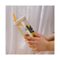 Miniatyrbild 4 av 5: 700 ml vattenflaska halkskyddad sugrör design plast te juice dricksburk för studenter - gul