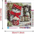 5D Diamantmålningssats, Full Strass Katt Jul Snöig, 30x30cm Duk