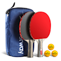 Miniatyrbild 1 av 4: Bordtennisracket set dubbelsidig anti-gummi 2 Racket