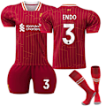 Miniatyrbild 1 av 2: 2425 Liverpool Hemma Fotbollströja ENDO Tröja Med Strumpor 22(120-130cm)