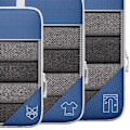 Miniatyrbild 6 av 6: 3ST Kompressionsförpackning Cube Kit Mesh Design Synlig Vattentät Bärbar för resor Daglig användning Marinblå