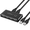 USB 2-in-4-ut skrivaromkopplare, 2 datorer som delar hubb, USB-splitter