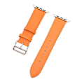 Miniatyrbillede 4 af 8: Smart Watch Rem Læder Smart Watch Tilbehør til IOS Watch Series SE 8 7 6 5 4 3 2 1 42mm 44mm 45mm Orange