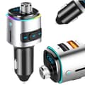 Bluetooth FM-lähetin autoon, 2 USB-pikalaturia LED-valolla, hands-free-puhelut