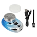 Miniatyrbild 1 av 4: Elektrisk skäggtrimmer sladdlös mini USB uppladdningsbar LED-display vattentät skäggklippare för män blå silvergradient