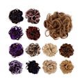 Miniatyrbild 2 av 5: Mode Kvinnor DIY Elastisk Peruk Hårring Lockig Scrunchie Bun Hästsvans Hårstycke - 4#