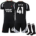 Miniatyrbild 1 av 2: 2425 Arsenal Borta Svart Fotbollströja Rice Jersey Med Strumpor 24(130-140cm)