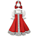 Miniatyrbilde 3 av 5: Russisk Danser Jentekostyme Rød Sarafan Folkedrakt Karneval Barn/dame Russisk Tradisjonell Bekledning L  135-140cm