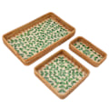 Miniatyrbild 3 av 8: 3 st rottingfruktbricka rektangulär fruktbricka Multi för hemrestaurang Green Willow