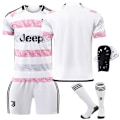 Miniatyrbillede 4 af 5: 23-24 Juventus udebanetrøje voksen børne kortærmet fodbolduniform - sæt - Nr. 22 Di Maria træningsdragt - Nr. 9 + sokker + skinnebensbeskyttere XXL(185-190cm)
