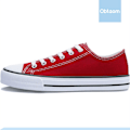 Miniatyrbillede 2 af 5: Dame Canvas Mode Sneakers Søde Lave Sko Komfortable Canvas Gåsko Til Damer red EU37