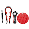 Miniatyrbilde 1 av 4: Multifunksjonell 4-i-1 Flaskeåpner Husholdningsbesparende Kraftåpner Not Specified Style 1 (Black Red)