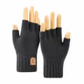 Fingerlösa handskar, mörkgrå, pekskärm, stickade, halvfinger, unisex