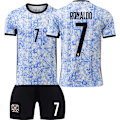 Miniatyrbillede 1 af 5: 2024 Portugal udebane trøje fodbolduniform sæt Ronaldo 24(130-140cm)