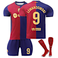 Miniatyrbillede 3 af 5: 2425 Barcelona hjemmebane 10 Messi 6 Gavi 9 Lewandowski 27 Yamal 8 Pedri fodbolduniform - sæt - Nr. 10 sokker 26(140-150cm)