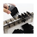 Miniatyrbillede 3 af 5: 8 Rum Guide Begrænsningskam Opbevaringsboks Transparent Præcis Skala Elektrisk Hårklipper Opbevaringsstativ Holder Organizer Case Salon-Sort