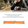 Miniatyrbillede 7 af 8: Smart Watch Rem Læder Smart Watch Tilbehør til IOS Watch Series SE 8 7 6 5 4 3 2 1 42mm 44mm 45mm Orange