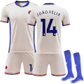 Miniatyrbild 1 av 2: 2425 Chelsea Nytt Borta Fotbollströja Felix Tröja Med Strumpor 2XL(190-200cm)