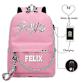 Miniatyrbild 3 av 5: Stray Kids USB Ryggsäck Koreansk Stil Felix Bokväska Tillbaka Till Skolan Pojkar Flickor Fans Presentväska Mochila 3
