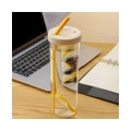 Miniatyrbild 3 av 5: 700 ml vattenflaska halkskyddad sugrör design plast te juice dricksburk för studenter - gul